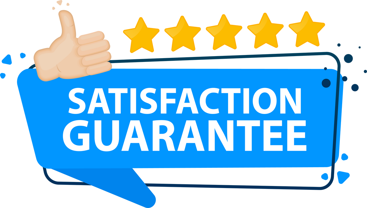 100 percent satisfaction guarantee label. Guarantee badge